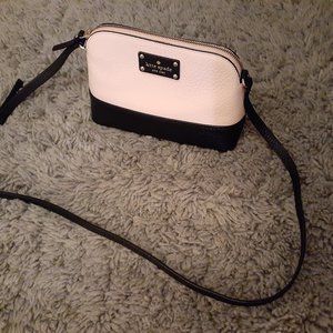 KATE SPADE ORIGINAL Pink Blush & Black Crossbody Satchel LIKE NEW